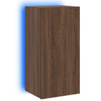 Mobile TV a Parete con Luci LED Rovere Marrone 40,5x35x80 cm
