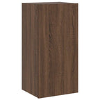 Mobile TV a Parete con Luci LED Rovere Marrone 40,5x35x80 cm