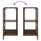 Mobile TV a Parete con Luci LED Rovere Marrone 40,5x35x80 cm