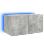 Mobile TV a Parete con Luci LED Grigio Cemento 60x35x31 cm