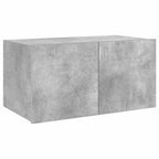 Mobile TV a Parete con Luci LED Grigio Cemento 60x35x31 cm