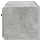 Mobile TV a Parete con Luci LED Grigio Cemento 60x35x31 cm