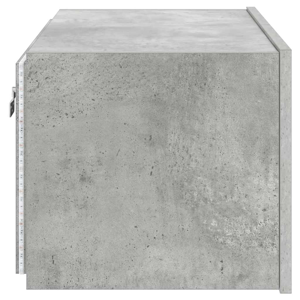 Mobile TV a Parete con Luci LED Grigio Cemento 60x35x31 cm