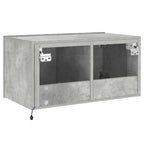 Mobile TV a Parete con Luci LED Grigio Cemento 60x35x31 cm