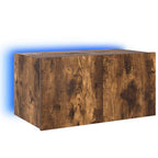 Mobile TV a Parete con Luci LED Rovere Fumo 60x35x31 cm