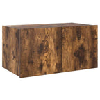 Mobile TV a Parete con Luci LED Rovere Fumo 60x35x31 cm