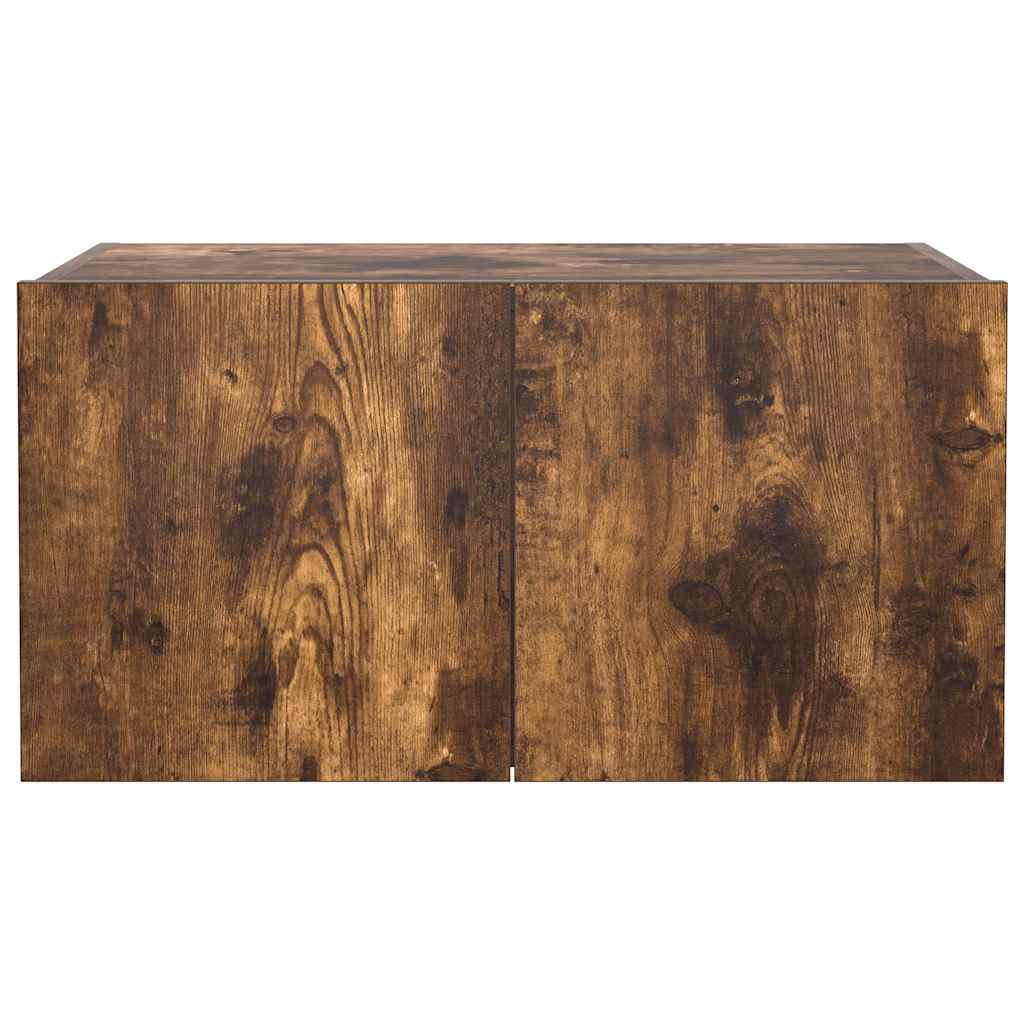 Mobile TV a Parete con Luci LED Rovere Fumo 60x35x31 cm
