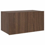 Mobile TV a Parete con Luci LED Rovere Marrone 60x35x31 cm
