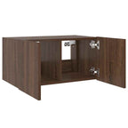 Mobile TV a Parete con Luci LED Rovere Marrone 60x35x31 cm