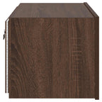 Mobile TV a Parete con Luci LED Rovere Marrone 60x35x31 cm
