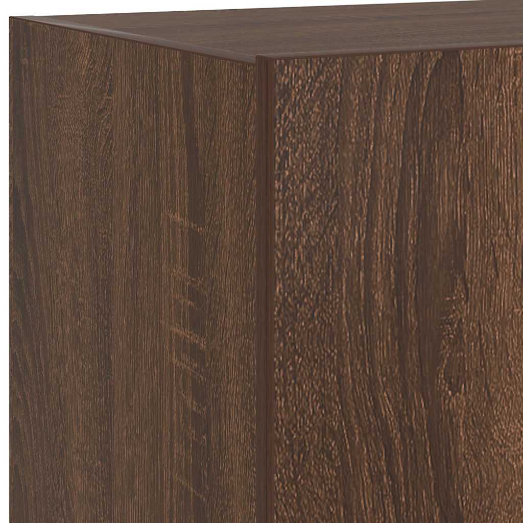 Mobile TV a Parete con Luci LED Rovere Marrone 60x35x31 cm