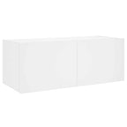 Mobile TV a Parete con Luci LED Bianco 80x35x31 cm