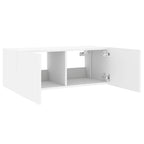 Mobile TV a Parete con Luci LED Bianco 80x35x31 cm