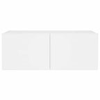 Mobile TV a Parete con Luci LED Bianco 80x35x31 cm