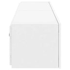 Mobili TV a Parete con Luci LED 2pz Bianchi 80x35x31 cm