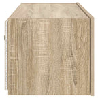 Mobile TV a Parete con Luci LED Rovere Sonoma 80x35x31 cm