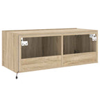 Mobile TV a Parete con Luci LED Rovere Sonoma 80x35x31 cm