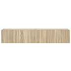 Mobili TV a Parete con Luci LED 2pz Rovere Sonoma 80x35x31 cm
