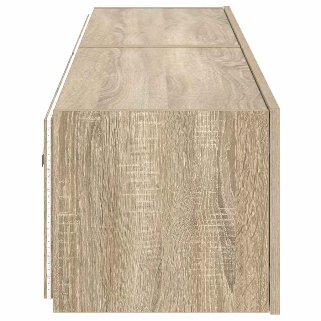 Mobili TV a Parete con Luci LED 2pz Rovere Sonoma 80x35x31 cm