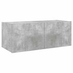 Mobile TV a Parete con Luci LED Grigio Cemento 80x35x31 cm