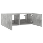 Mobile TV a Parete con Luci LED Grigio Cemento 80x35x31 cm