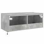 Mobile TV a Parete con Luci LED Grigio Cemento 80x35x31 cm