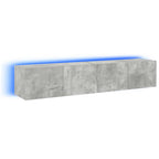 Mobili TV a Parete con Luci LED 2pz Grigio Cemento 80x35x31 cm