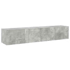 Mobili TV a Parete con Luci LED 2pz Grigio Cemento 80x35x31 cm