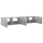 Mobili TV a Parete con Luci LED 2pz Grigio Cemento 80x35x31 cm