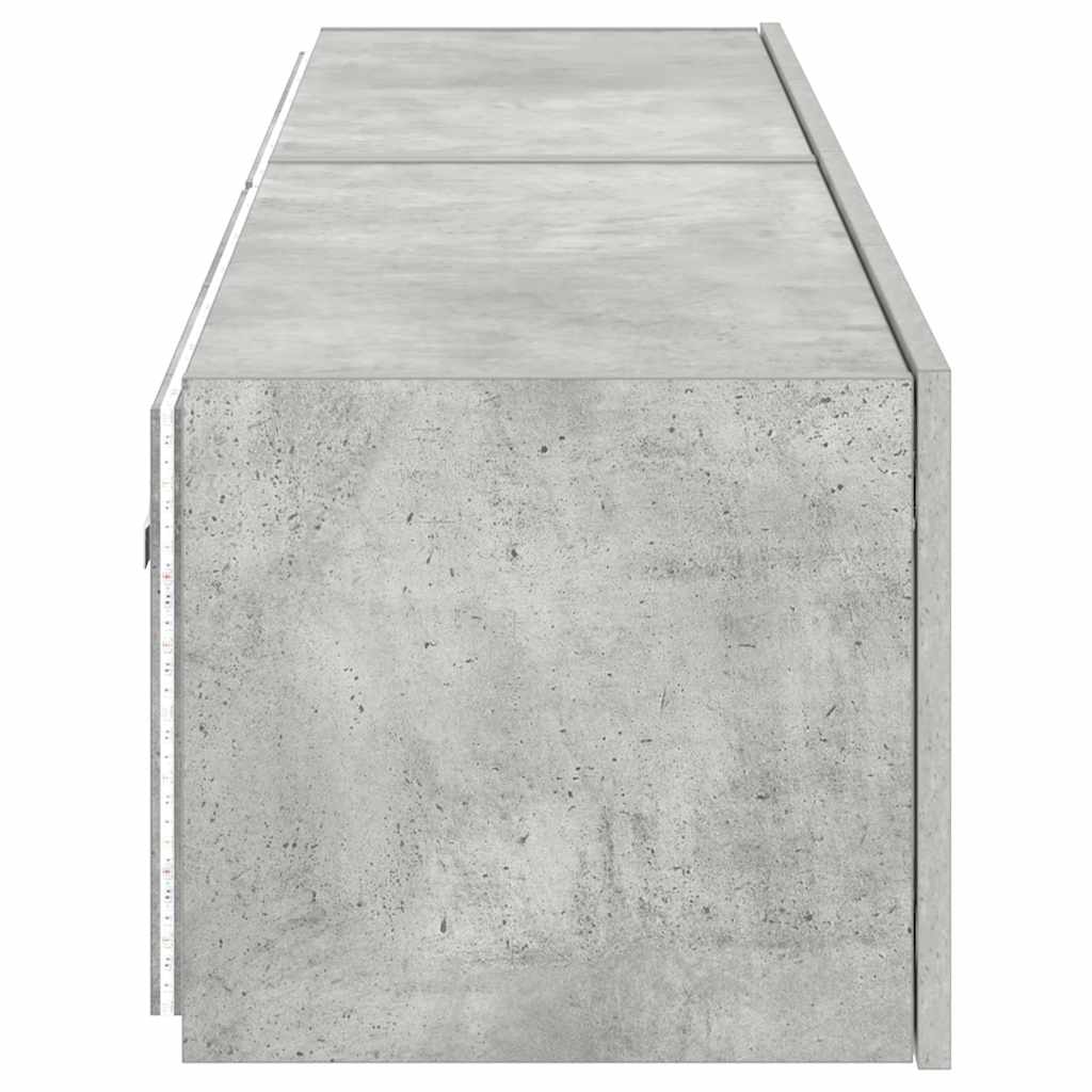 Mobili TV a Parete con Luci LED 2pz Grigio Cemento 80x35x31 cm