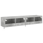 Mobili TV a Parete con Luci LED 2pz Grigio Cemento 80x35x31 cm