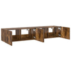 Mobili TV a Parete con Luci LED 2pz Rovere Fumo 80x35x31 cm