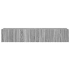 Mobili TV a Parete con Luci LED 2pz Grigio Sonoma 80x35x31 cm