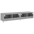 Mobili TV a Parete con Luci LED 2pz Grigio Sonoma 80x35x31 cm