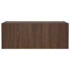 Mobile TV a Parete con Luci LED Rovere Marrone 80x35x31 cm
