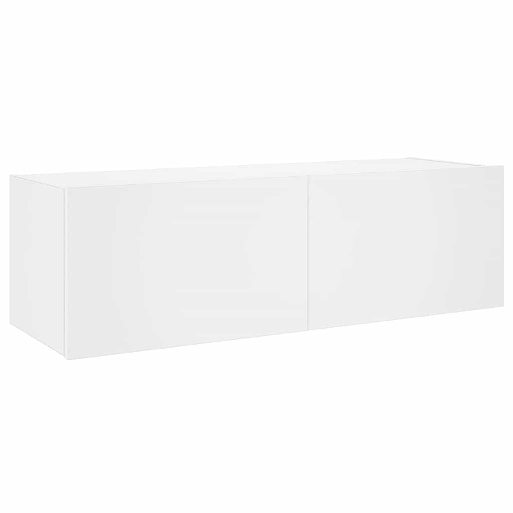 Mobile TV a Parete con Luci LED Bianco 100x35x31 cm