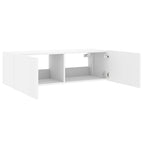 Mobile TV a Parete con Luci LED Bianco 100x35x31 cm
