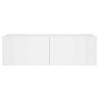 Mobile TV a Parete con Luci LED Bianco 100x35x31 cm