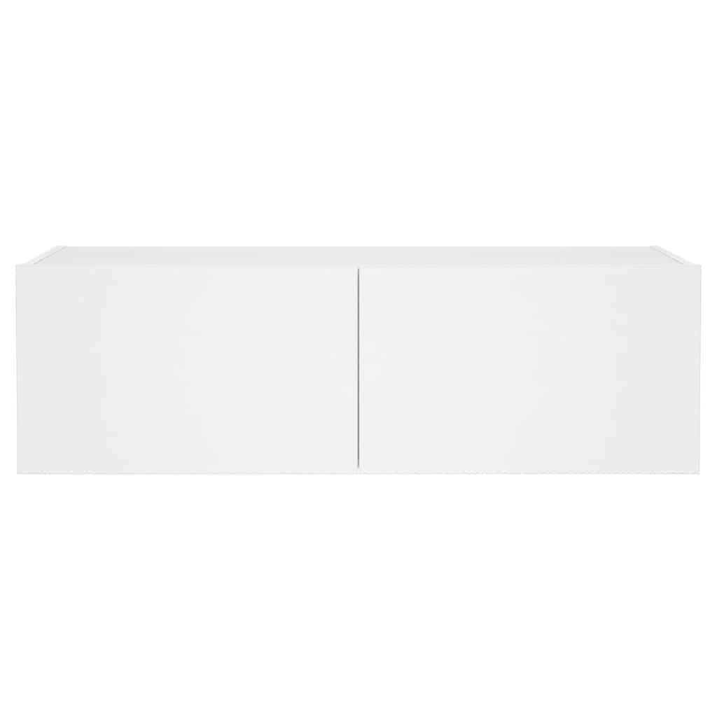 Mobile TV a Parete con Luci LED Bianco 100x35x31 cm