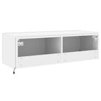 Mobile TV a Parete con Luci LED Bianco 100x35x31 cm