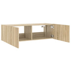 Mobile TV a Parete con Luci LED Rovere Sonoma 100x35x31 cm