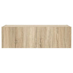 Mobile TV a Parete con Luci LED Rovere Sonoma 100x35x31 cm