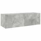 Mobile TV a Parete con Luci LED Grigio Cemento 100x35x31 cm