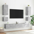 Mobile TV a Parete con Luci LED Grigio Cemento 100x35x31 cm