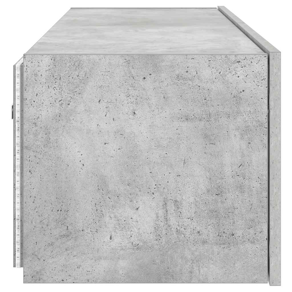 Mobile TV a Parete con Luci LED Grigio Cemento 100x35x31 cm