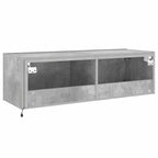 Mobile TV a Parete con Luci LED Grigio Cemento 100x35x31 cm