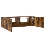 Mobile TV a Parete con Luci LED Rovere Fumo 100x35x31 cm