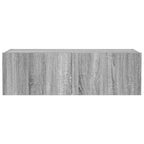 Mobile TV a Parete con Luci LED Grigio Sonoma 100x35x31 cm