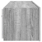 Mobile TV a Parete con Luci LED Grigio Sonoma 100x35x31 cm