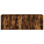 Mobili TV a Parete con Luci LED 2pz Rovere Fumo 60x35x41 cm